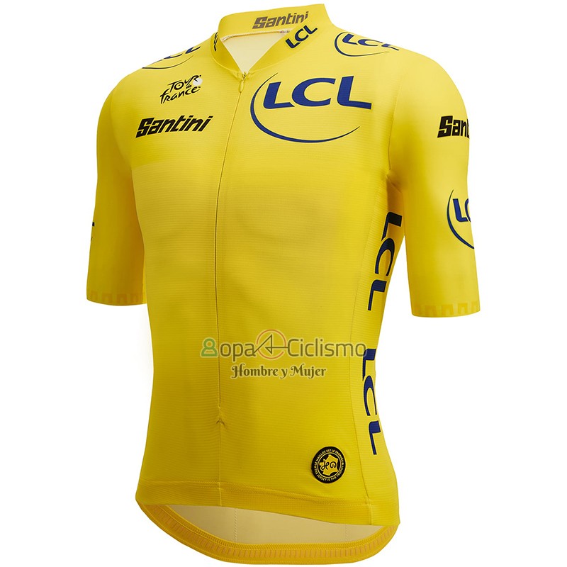 Tour DE Francia Ropa Ciclismo Culotte Corto 2023 Hombre Mangas Cortas AMarillo